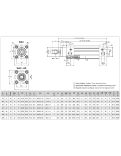 WAC.HR.YY.M.40.50 ISO 15552 Alüminyum Gövdeli Dönmez Rotlu Pnömatik Silindir (Piston) 2