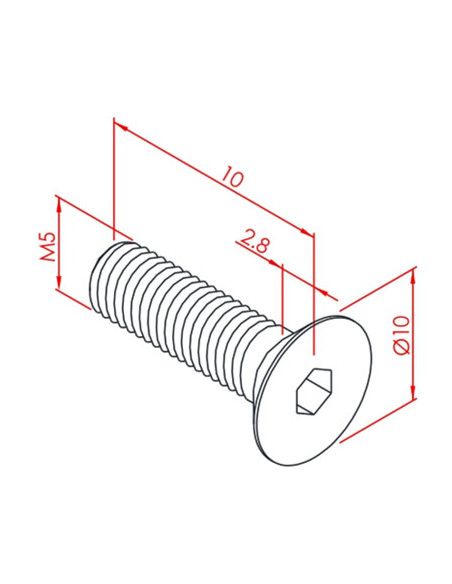 m5x10  Havşabaş Cıvata