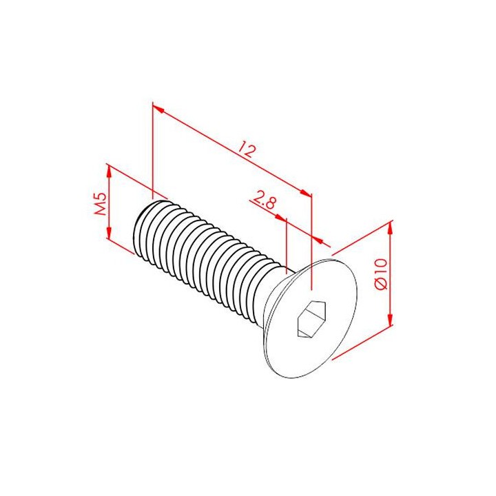 m5x12  Havşabaş Cıvata