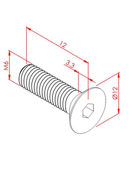 m6x12  Havşabaş Cıvata