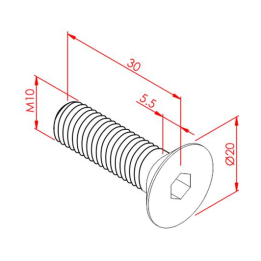 m10x30  Havşabaş Cıvata