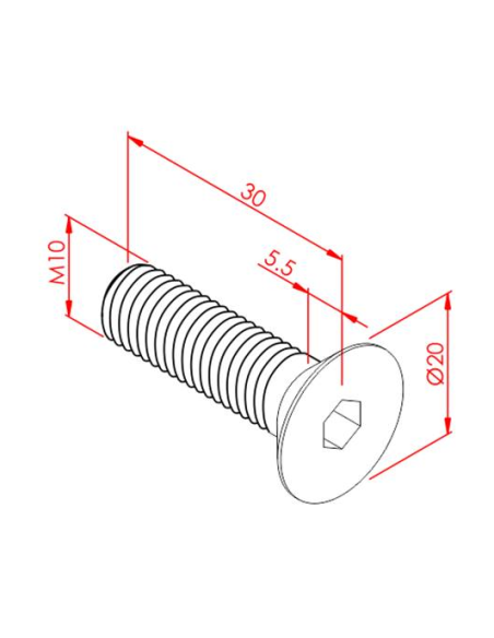 m10x30  Havşabaş Cıvata