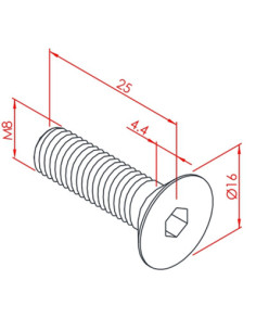 m8x25  Havşabaş Cıvata