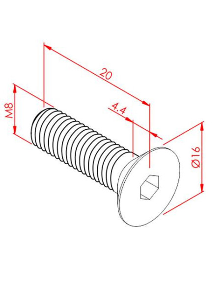 m8x20  Havşabaş Cıvata