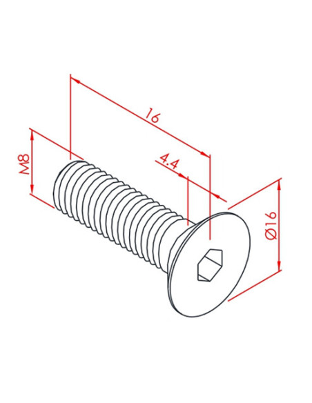 m8x16  Havşabaş Cıvata
