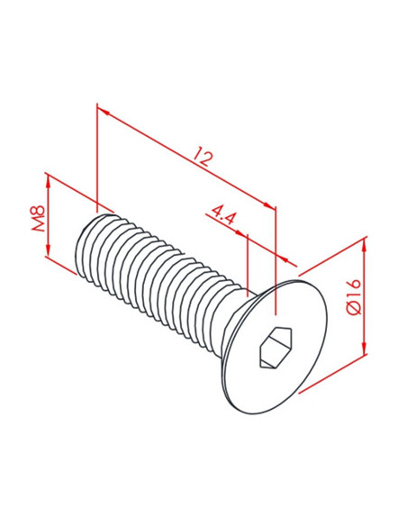 m8x12  Havşabaş Cıvata