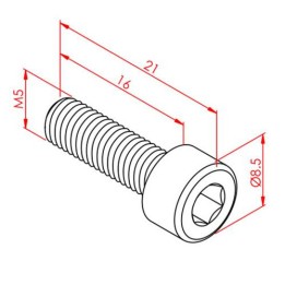 m5x16 İmbus Cıvata