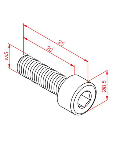 m5x20 İmbus Cıvata