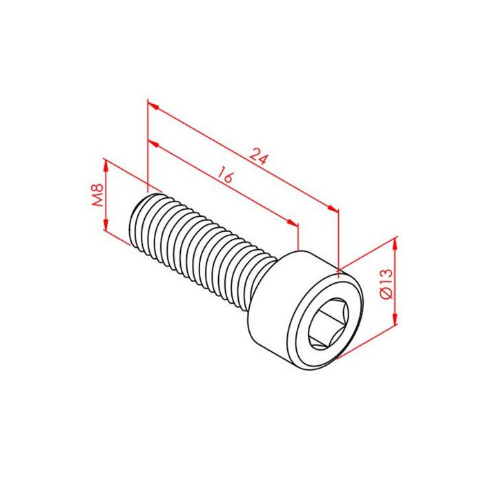 m8x16 İmbus Cıvata
