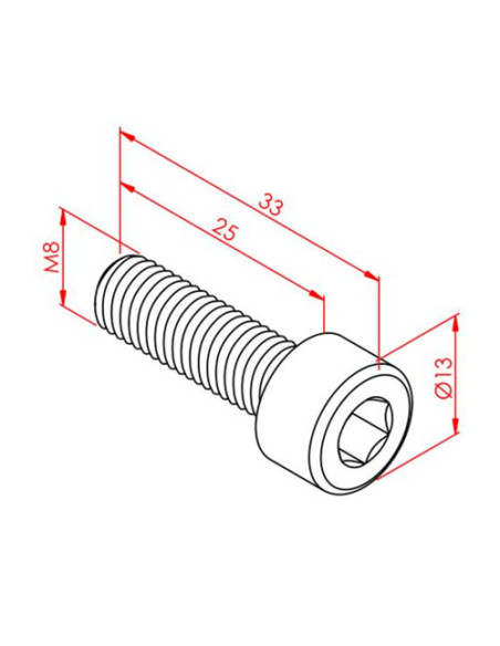 m8x25 İmbus Cıvata