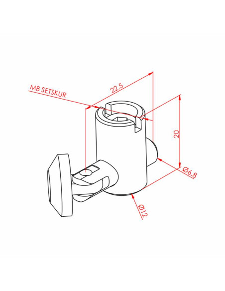 Çektirme Tip Bağlantı Parçası - Açılı K8