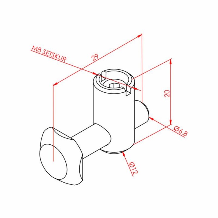 Çektirme Tip Bağlantı Parçası - Düz K8