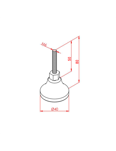 M6x50 Metal Ayak, Kapasite:130kg