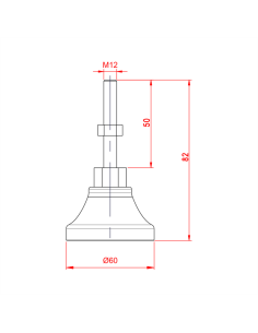 M12x50 Plastik Ayak 2