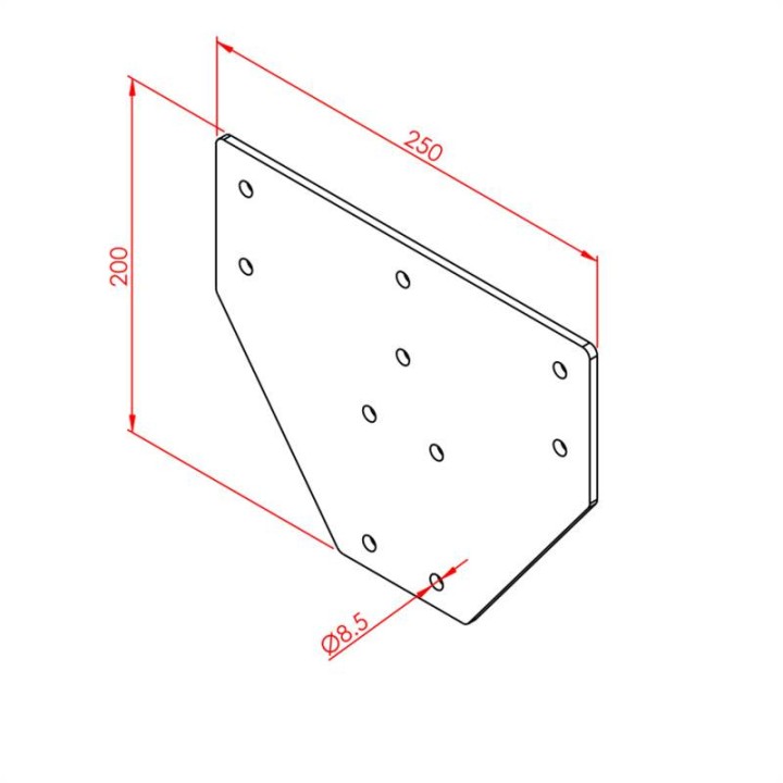 90x90 Üç Yönlü Bağlantı Sacı
