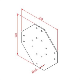 80x80 Dört Yönlü Bağlantı Sacı