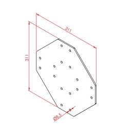 90x90 Dört Yönlü Bağlantı Sacı