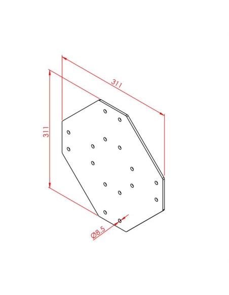 90x90 Dört Yönlü Bağlantı Sacı