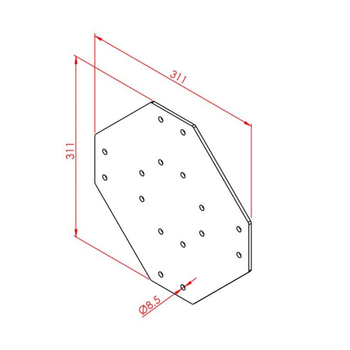 90x90 Dört Yönlü Bağlantı Sacı