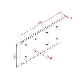 40x80 Düz Ek Bağlantı Sacı