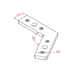 20x20, 120 Dereceli Bağlantı Parçası, Kanal:6