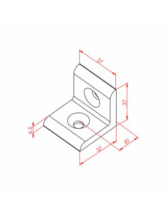 40x40, Düz Köşe Bağlantı, Kanal:8, Metrik:8 2