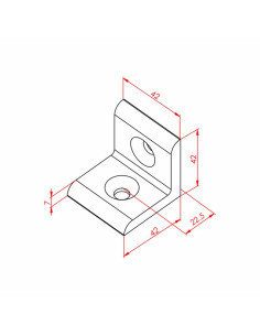 45x45, Düz Köşe Bağlantı, Kanal:10, Metrik:8 2