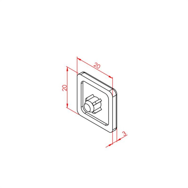 20x20 Profil Kapağı Siyah