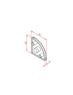 20x20 Radiuslu Profil Kapağı Siyah