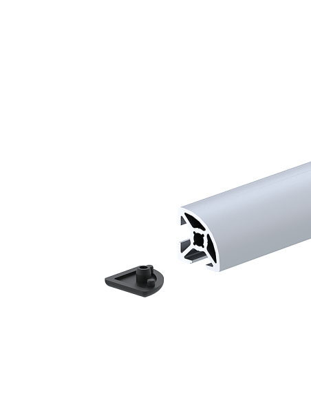 20x20 Radiuslu Profil Kapağı Siyah