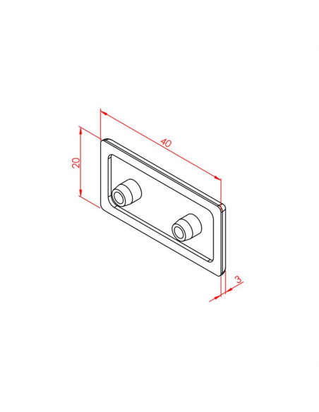20x40 Profil Kapağı Siyah