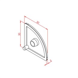 30x30 Radiuslu Profil Kapağı Siyah