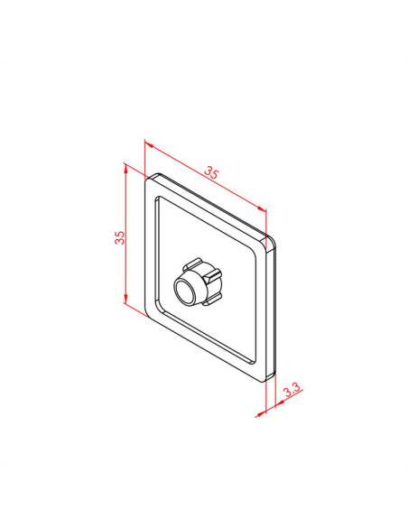 35x35 Profil Kapağı Siyah