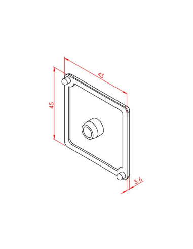 45x45 Süper Hafif Profil Kapağı Siyah