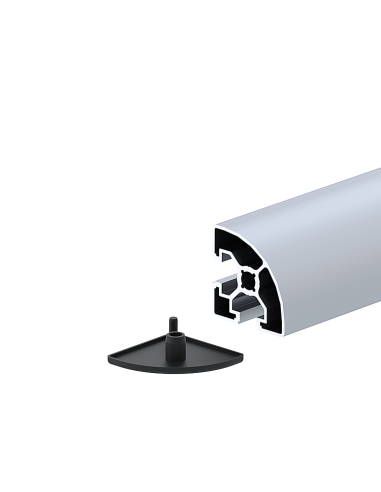45x45 Radiuslu Profil Kapağı Siyah