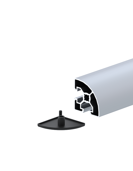45x45 Radiuslu Profil Kapağı Siyah