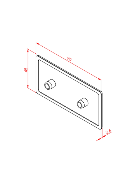 45x90 Profil Kapağı Siyah