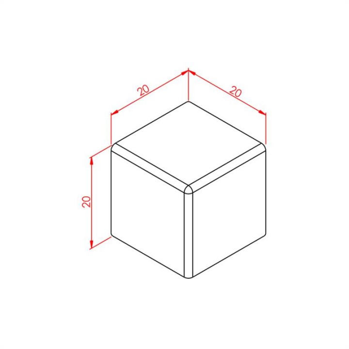 20x20 Kare Köşe Bağlantı Kapağı Siyah