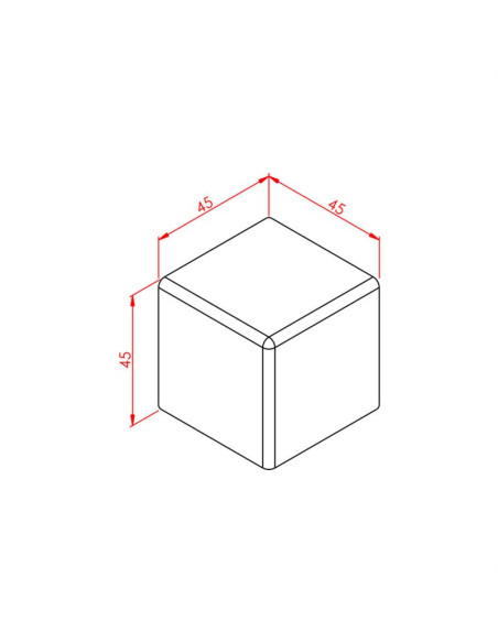 45x45 Kare Köşe Bağlantı Kapağı Siyah