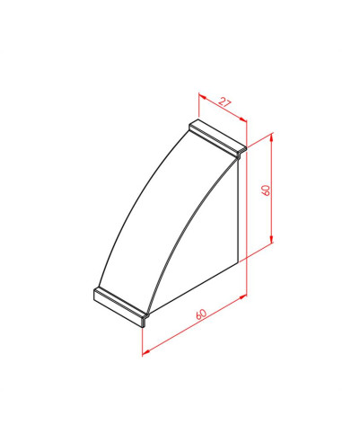 30x60 Uzun Köşe Bağlantı Kapağı Siyah