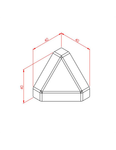 40x40 Üçgen Köşe Bağlantı Kapağı Siyah