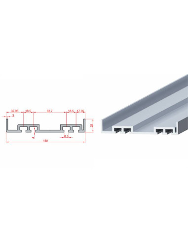 25x150 Konveyör Profili