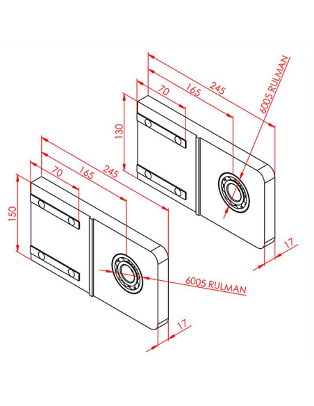 25x150 Modüler Konveyör Plakası, Sağ
