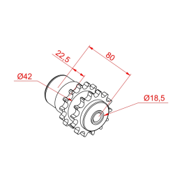 Çift Zincir Dişli Rulo Başlığı D50 1/2