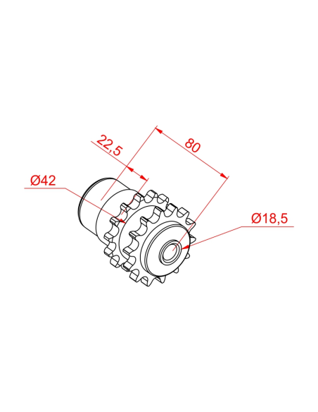 Çift Zincir Dişli Rulo Başlığı D50 1/2