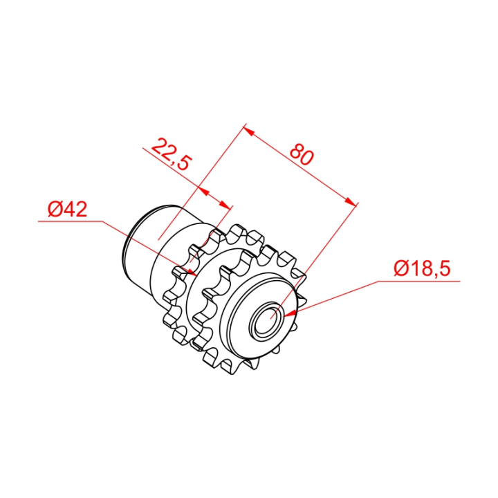 Çift Zincir Dişli Rulo Başlığı D50 1/2