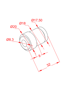 Plastik Rulo Başlığı Ø20 x 1