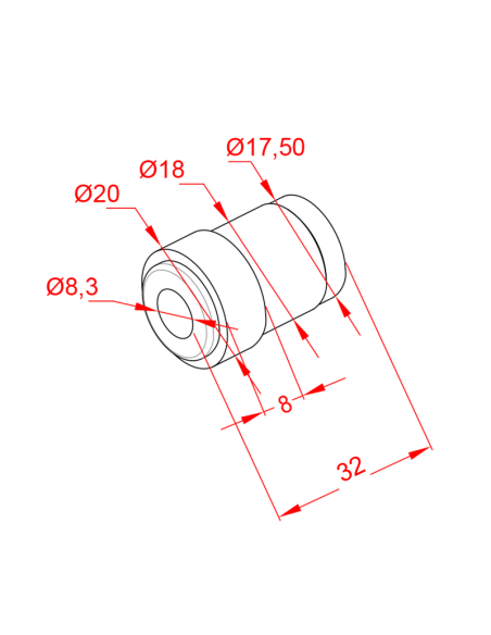 Plastik Rulo Başlığı Ø20 x 1