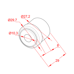 Plastik Rulo Başlığı Ø30 x 1.5mm