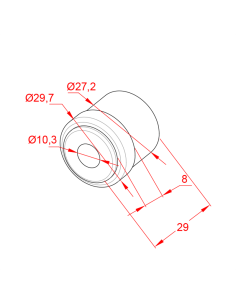 Plastik Rulo Başlığı Ø30 x 1.5mm
